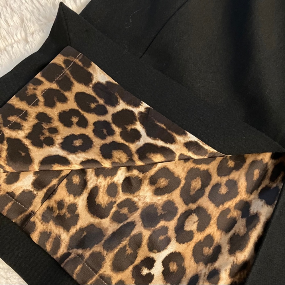 Express Pencil Skirt Black w/Leopard-Print | Express Design Studio | Size 0 - Picture 5 of 7
